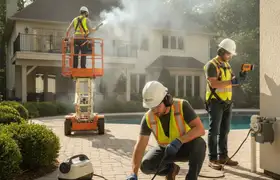 Fort Lauderdale plumber using leak detection equipment for hidden home pipe leaks