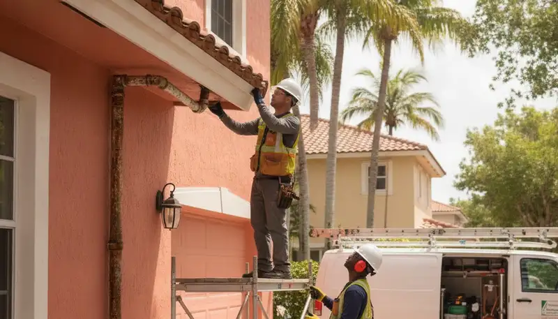 Fort Lauderdale, FL emergency plumbing repair service truck with tools and branding