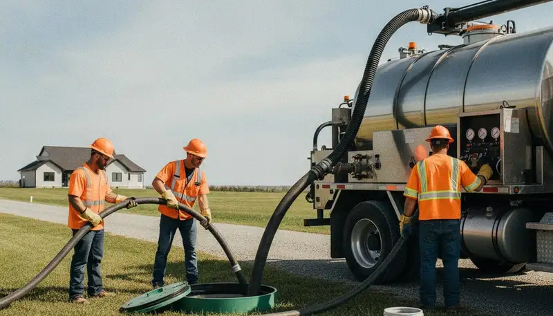 Fort Lauderdale, FL plumber performing septic pumping service for a home
