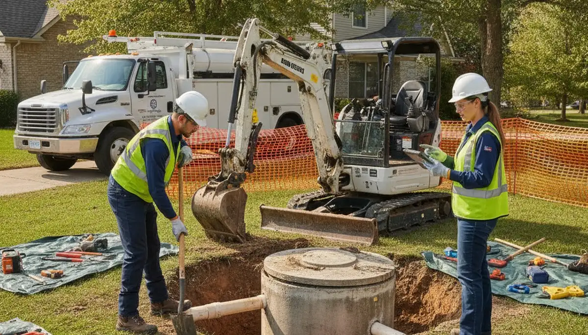 Fort Lauderdale, FL plumber inspecting septic repair system for emergency plumbing service
