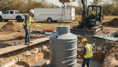 Fort Lauderdale, FL plumbers installing a septic tank for residential plumbing repair service