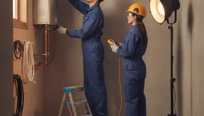 Fort Lauderdale, FL plumber installing a tankless water heater for reliable hot water solutions