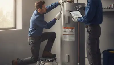 Fort Lauderdale, FL plumber repairing a water heater for fast home hot water service